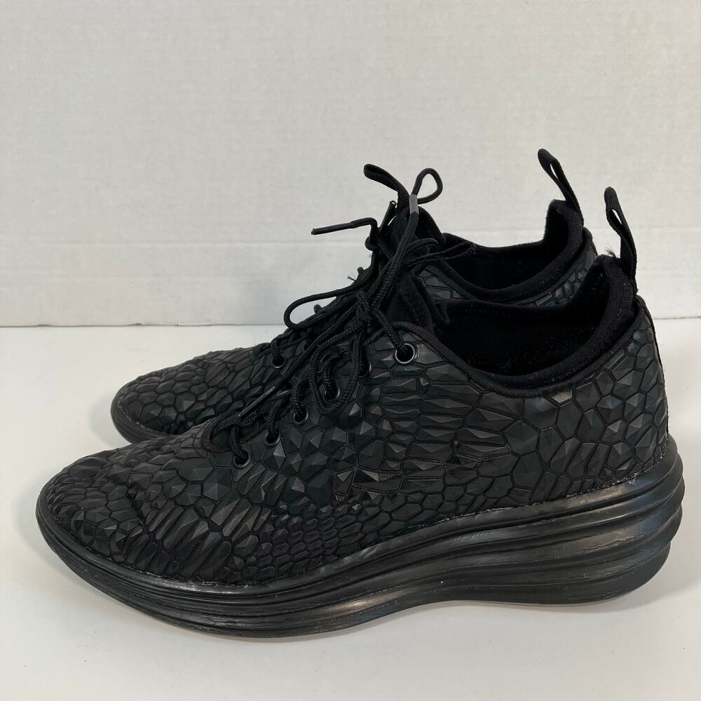 Nike Womens Sz 8.5 LunarElite Sky Hi Diamondblack Wedge Sneakers Black